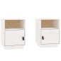 vidaXL Mesitas de noche 2 uds madera maciza pino blanco 40x34x55 cm vidaXL Mesitas de noche 2 uds madera maciza pino blanco 40x34x55 cm