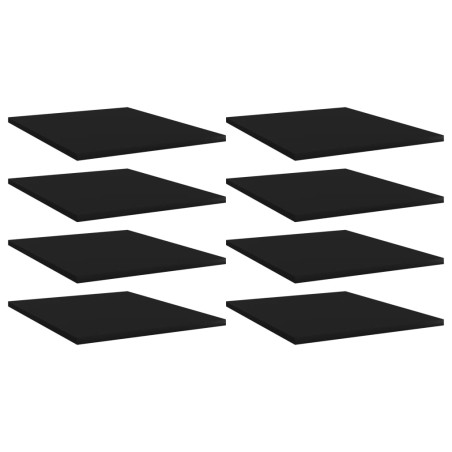 vidaXL Estantes para estantería 8 uds contrachapada negro 40x50x1,5 cm
