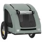 vidaXL Remolque de bicicleta mascotas hierro tela Oxford gris