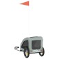 vidaXL Remolque de bicicleta mascotas hierro tela Oxford gris