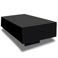 vidaXL Mesa de centro rectangular negra con brillo