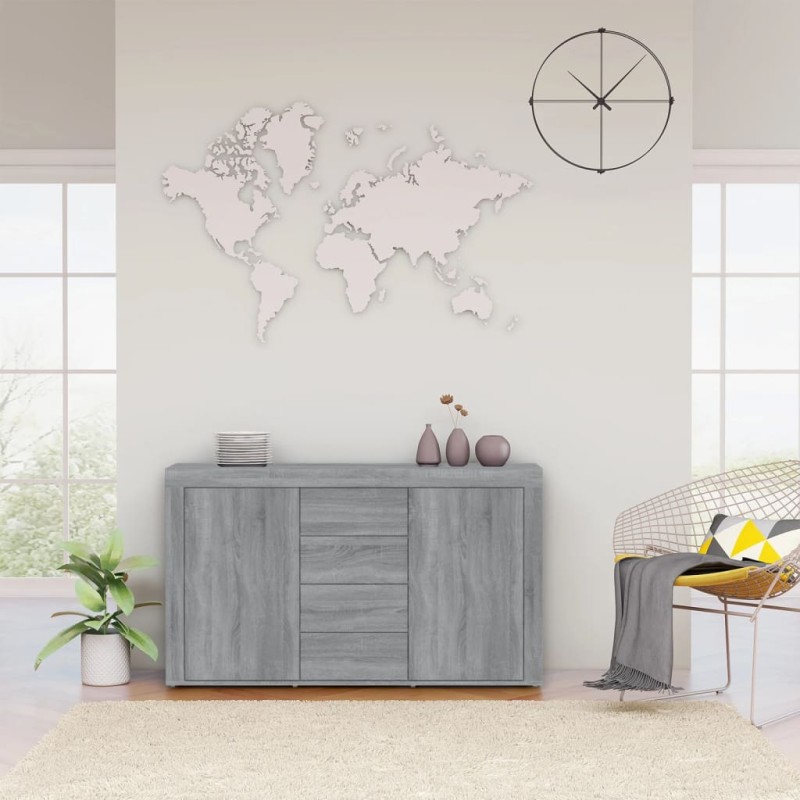 vidaXL Aparador de madera contrachapada gris Sonoma 120x36x69 cm vidaXL Aparador de madera contrachapada gris Sonoma 120x36x69 cm