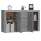 vidaXL Aparador de madera contrachapada gris Sonoma 120x36x69 cm vidaXL Aparador de madera contrachapada gris Sonoma 120x36x69 cm