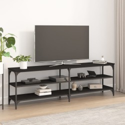 vidaXL Mueble de TV madera contrachapada negro 160x30x50 cm