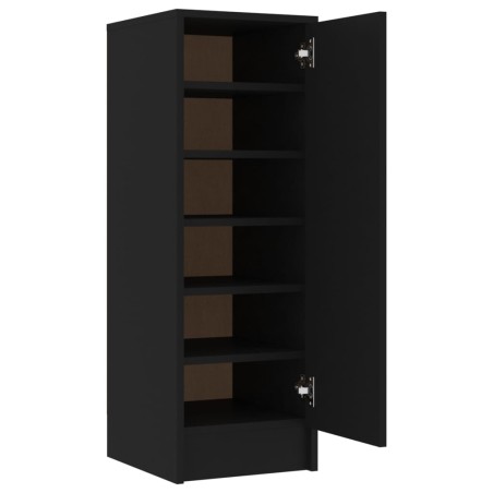 vidaXL Mueble zapatero de aglomerado negro 32x35x92 cm