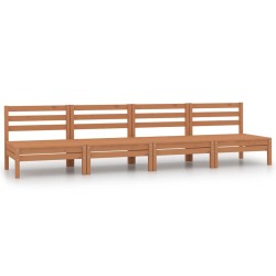 vidaXL Sofás centrales de jardín 4 uds madera maciza pino marrón miel