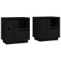 vidaXL Mesitas de noche 2 uds madera maciza de pino negro 50x34x50 cm vidaXL Mesitas de noche 2 uds madera maciza de pino negro 50x34x50 cm