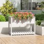 vidaXL Jardinera con estante madera maciza pino blanca 111,5x54x81 cm