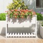 vidaXL Jardinera con estante madera maciza pino blanca 111,5x54x81 cm
