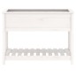vidaXL Jardinera con estante madera maciza pino blanca 111,5x54x81 cm