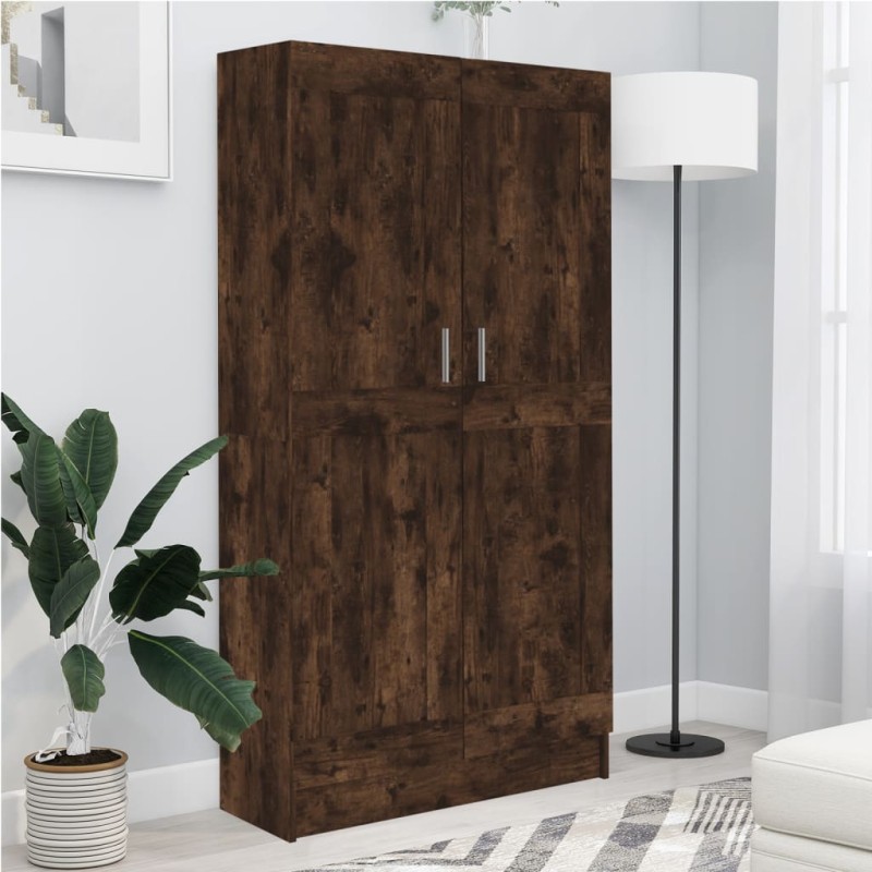 vidaXL Armario libros madera contrachapada roble humo 82,5x30,5x150 cm vidaXL Armario libros madera contrachapada roble humo 82,5x30,5x150 cm