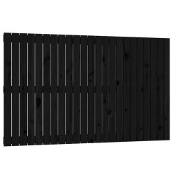 vidaXL Cabecero de cama de pared madera maciza pino negro 147x3x90 cm