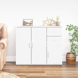 vidaXL Aparador de madera contrachapada blanco 91x29,5x75 cm