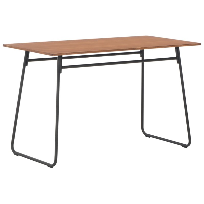 vidaXL Mesa de comedor contrachapada maciza acero marrón 120x60x73 cm vidaXL Mesa de comedor contrachapada maciza acero marrón 120x60x73 cm