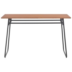 vidaXL Mesa de comedor contrachapada maciza acero marrón 120x60x73 cm