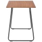 vidaXL Mesa de comedor contrachapada maciza acero marrón 120x60x73 cm vidaXL Mesa de comedor contrachapada maciza acero marrón 120x60x73 cm