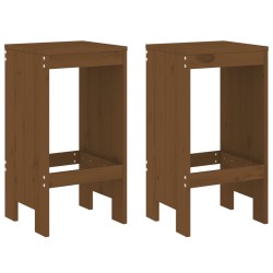 vidaXL Taburetes de cocina 2 uds madera pino marrón miel 40x36x75 cm