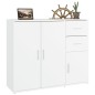 vidaXL Aparador de madera contrachapada blanco 91x29,5x75 cm vidaXL Aparador de madera contrachapada blanco 91x29,5x75 cm