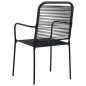 vidaXL Set de comedor de jardín 7 pzas cuerda de algodón y acero negro vidaXL Set de comedor de jardín 7 pzas cuerda de algodón y acero negro