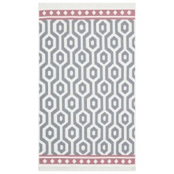 vidaXL Alfombra de algodón gris 120x180 cm