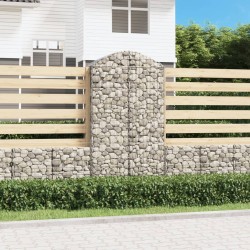 vidaXL Cesta gaviones forma arco hierro galvanizado 100x50x180/200 cm