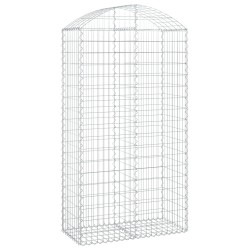 vidaXL Cesta gaviones forma arco hierro galvanizado 100x50x180/200 cm