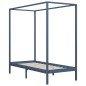 vidaXL Estructura de cama con dosel madera maciza pino gris 90x200 cm vidaXL Estructura de cama con dosel madera maciza pino gris 90x200 cm