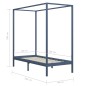 vidaXL Estructura de cama con dosel madera maciza pino gris 90x200 cm vidaXL Estructura de cama con dosel madera maciza pino gris 90x200 cm