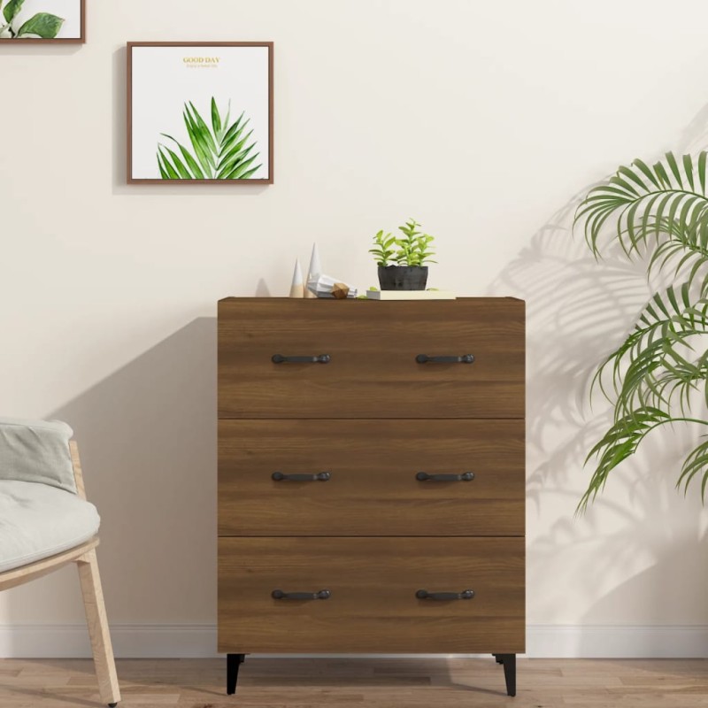 vidaXL Aparador de madera de ingeniería marrón roble 69,5x34x90 cm vidaXL Aparador de madera de ingeniería marrón roble 69,5x34x90 cm