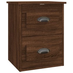 vidaXL Mesita de noche de pared color roble marrón 41,5x36x53 cm