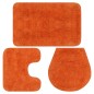 vidaXL Conjunto de alfombrillas de baño de tela 3 piezas naranja