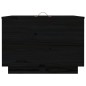 vidaXL Cajas de almacenaje con tapa 3 pzas madera maciza pino negro