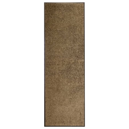 vidaXL Felpudo lavable marrón 60x180 cm