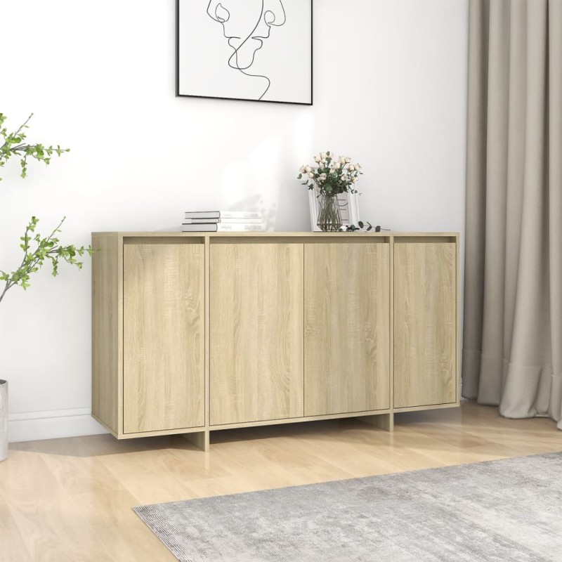 vidaXL Aparador de madera contrachapada roble Sonoma 135x41x75 cm vidaXL Aparador de madera contrachapada roble Sonoma 135x41x75 cm