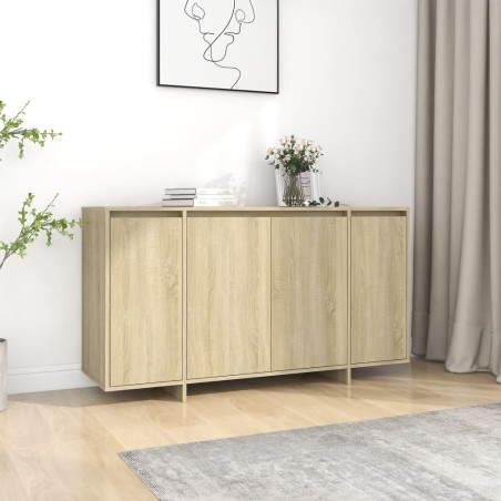 vidaXL Aparador de madera contrachapada roble Sonoma 135x41x75 cm