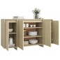 vidaXL Aparador de madera contrachapada roble Sonoma 135x41x75 cm vidaXL Aparador de madera contrachapada roble Sonoma 135x41x75 cm