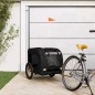 vidaXL Remolque de bicicleta mascotas hierro tela Oxford negro vidaXL Remolque de bicicleta mascotas hierro tela Oxford negro