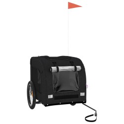 vidaXL Remolque de bicicleta mascotas hierro tela Oxford negro