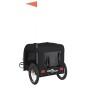vidaXL Remolque de bicicleta mascotas hierro tela Oxford negro vidaXL Remolque de bicicleta mascotas hierro tela Oxford negro