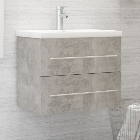 vidaXL Mueble de lavabo madera ingeniería gris hormigón 60x38,5x48 cm