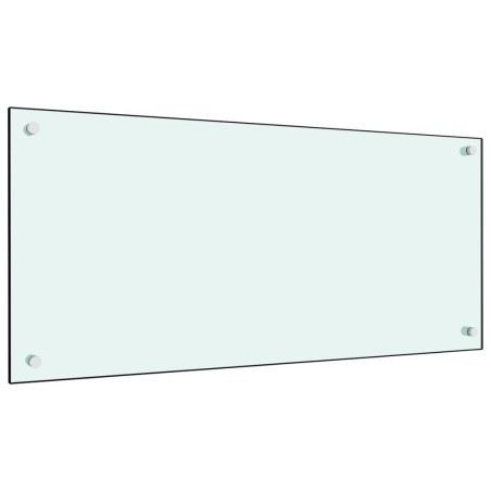 vidaXL Protección salpicaduras cocina vidrio templado blanco 90x40 cm