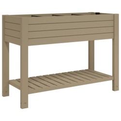 vidaXL Jardinera alta polipropileno marrón claro 110x45x79 cm
