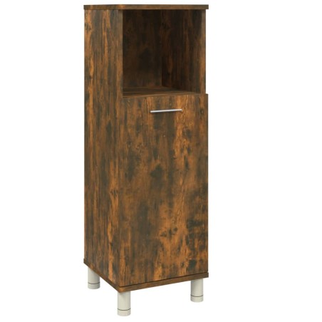 vidaXL Armario de baño madera contrachapada roble ahumado 30x30x95 cm