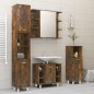 vidaXL Armario de baño madera contrachapada roble ahumado 30x30x95 cm