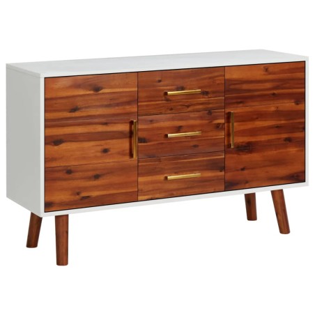 vidaXL Aparador de madera maciza de acacia y MDF 110x35x70 cm
