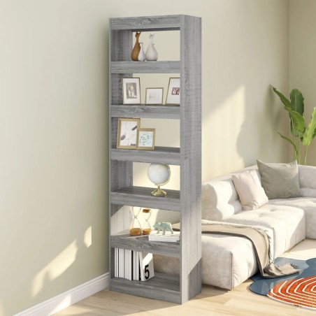 vidaXL Estantería/divisor de espacios gris Sonoma 60x30x198 cm