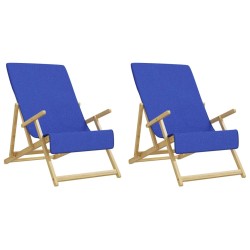 vidaXL Toallas de playa 2 uds tela azul klein 400 g/m² 60x135 cm