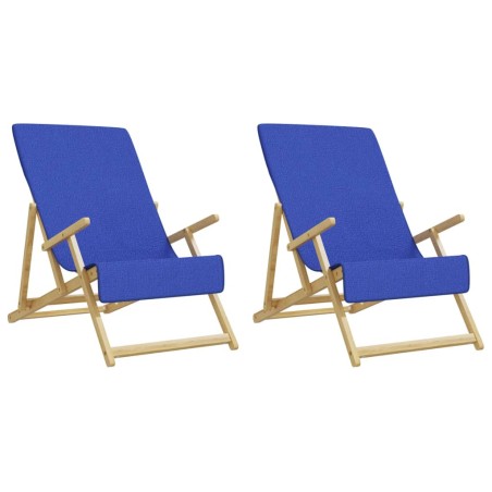 vidaXL Toallas de playa 2 uds tela azul klein 400 g/m² 60x135 cm