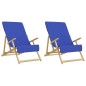 vidaXL Toallas de playa 2 uds tela azul klein 400 g/m² 60x135 cm