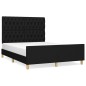 vidaXL Estructura de cama con cabecero de tela negro 140x200 cm vidaXL Estructura de cama con cabecero de tela negro 140x200 cm